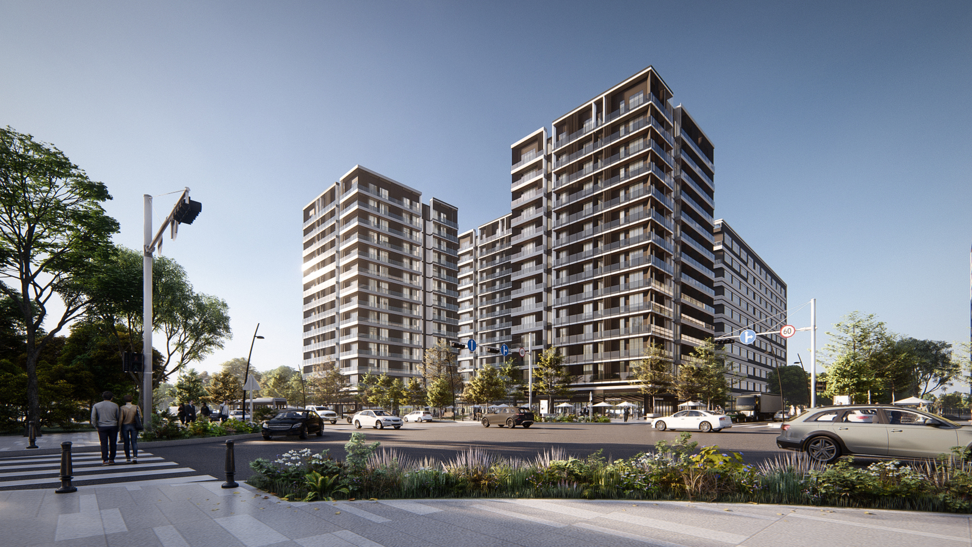 Modern apartment exterior