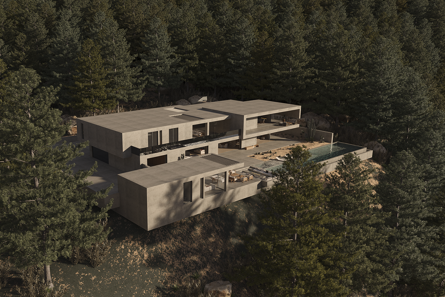 Forest villa aerial